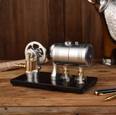 Horizontal boiler steam engine model with two alcohol lamps